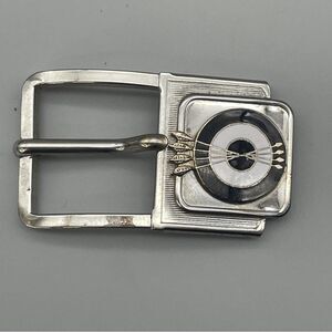 Vintage Belt Buckle Plated Brass Enamel Bullseye Arrows Archery